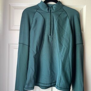 Teal lululemon half zip top